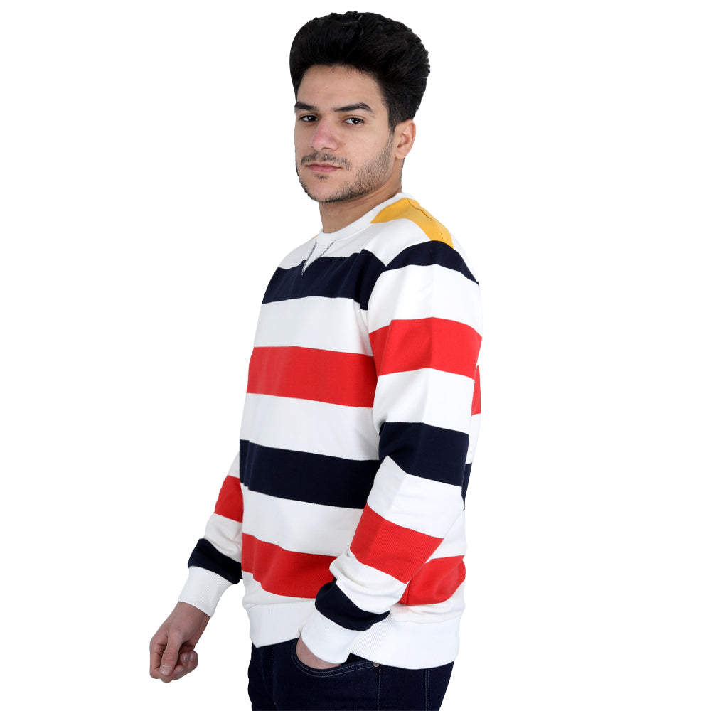 ACTIV STRIPPED R.NECK SWEATSHIRT - Red*Navy