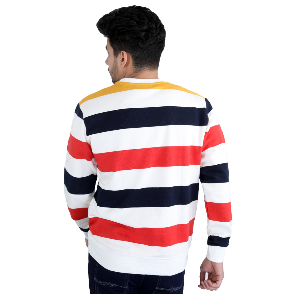 ACTIV STRIPPED R.NECK SWEATSHIRT - Red*Navy