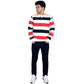 ACTIV STRIPPED R.NECK SWEATSHIRT - Red*Navy