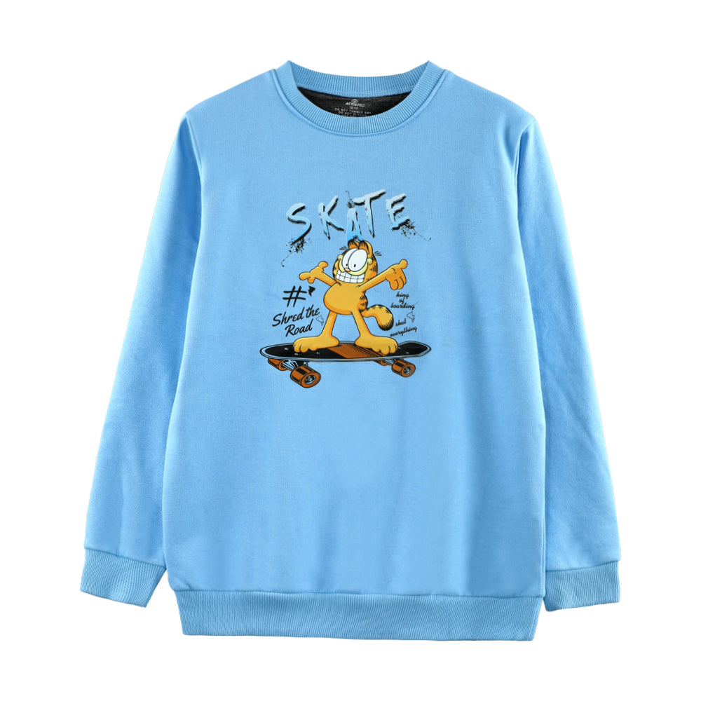 ACTIV GRAPHIC R.NECK SWEATSHIRT - SKYBLUE