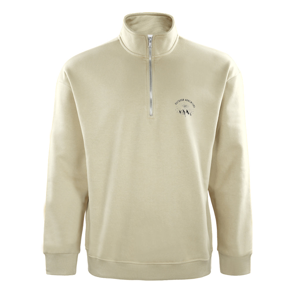 ACTIV BASIC H.ZIPPER SWEATSHIRT - BEIGE