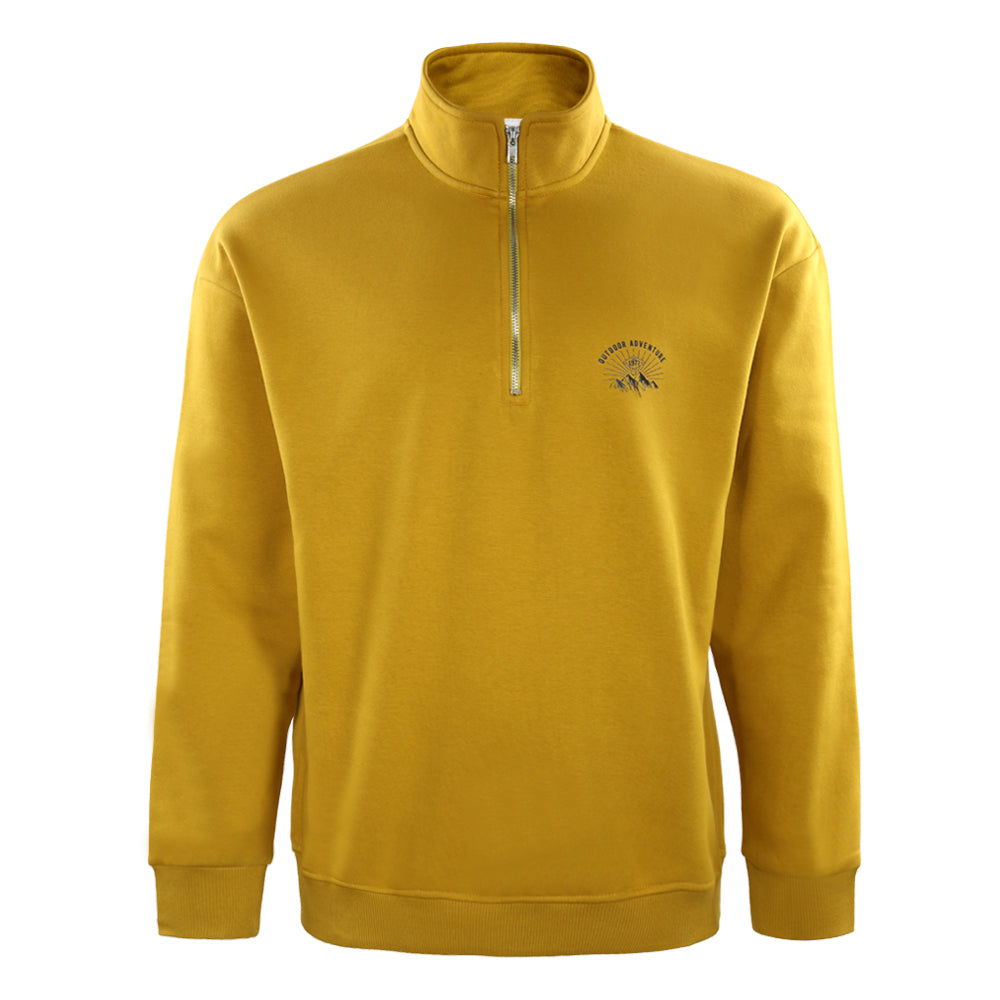 ACTIV BASIC H.ZIPPER SWEATSHIRT - MUSTARD