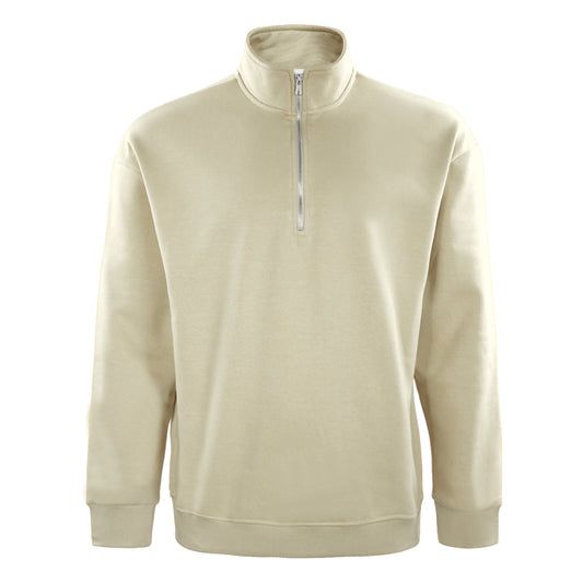 ACTIV BASIC H.ZIPPER SWEATSHIRT - BEIGE