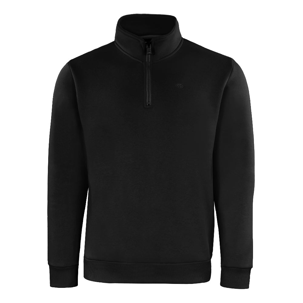 ACTIV EMB H.ZIPPER SWEATSHIRT - BLACK