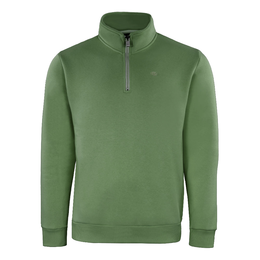 ACTIV EMB H.ZIPPER SWEATSHIRT - OLIVE