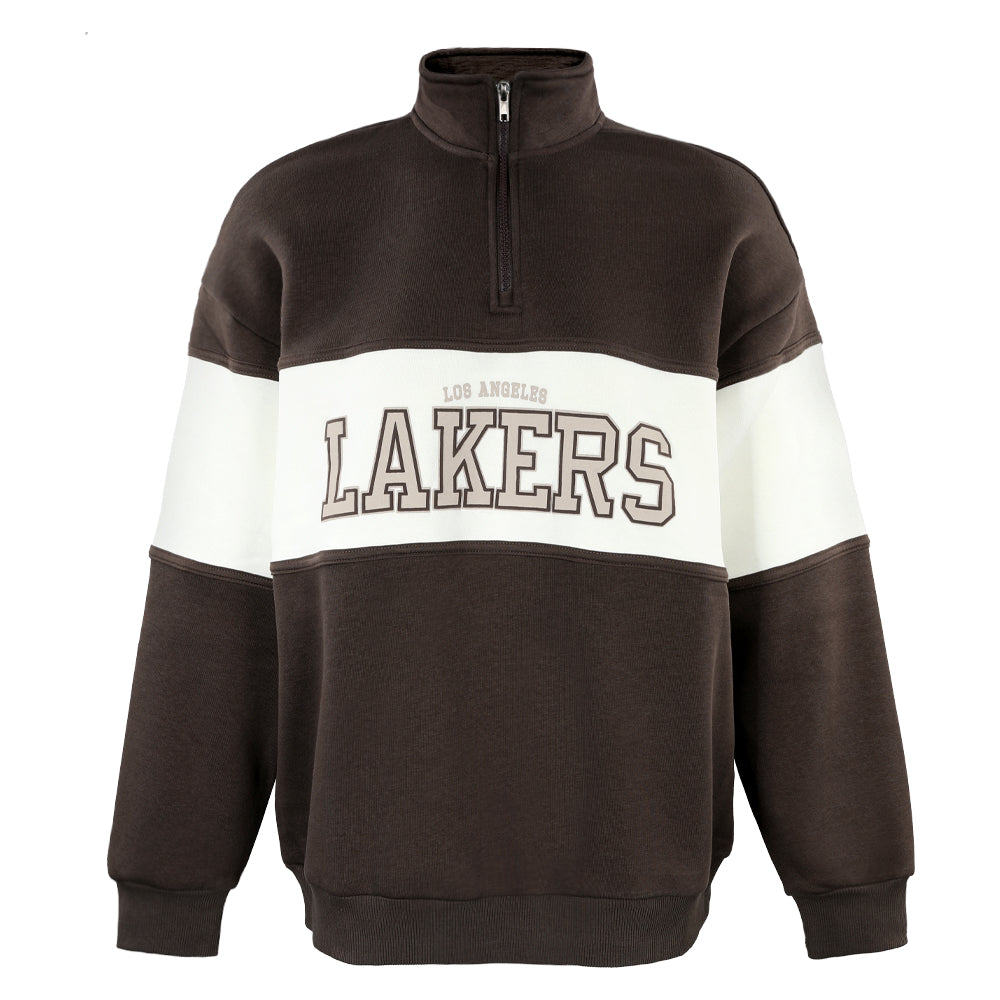 ACTIV CROW H.ZIPPER SWEATSHIRT - BROWN