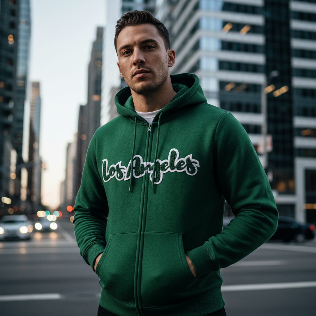 ACTIV EMB HOODIE SWEATSHIRT - GREEN - Activ Abou Alaa