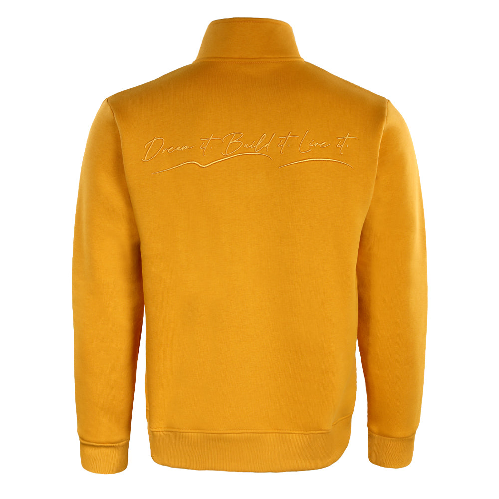ACTIV EMB H.ZIPPER SWEATSHIRT - MUSTARD