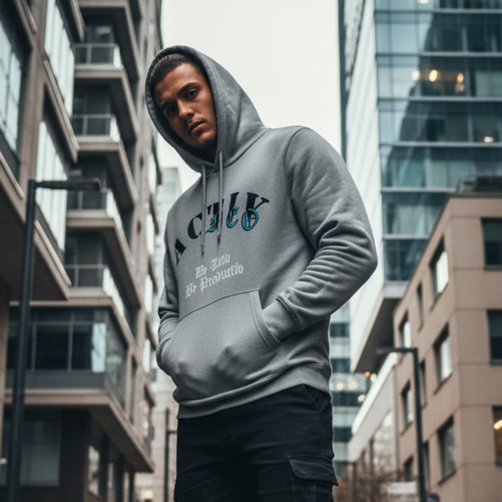 ACTIV EMB HOODIE SWEATSHIRT - GREY - Activ Abou Alaa