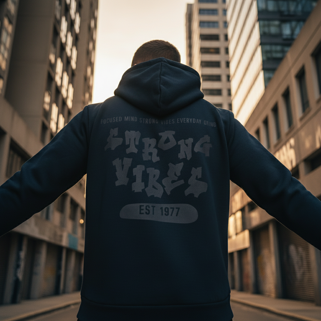 ACTIV GRAPHIC HOODIE SWEATSHIRT - NAVY