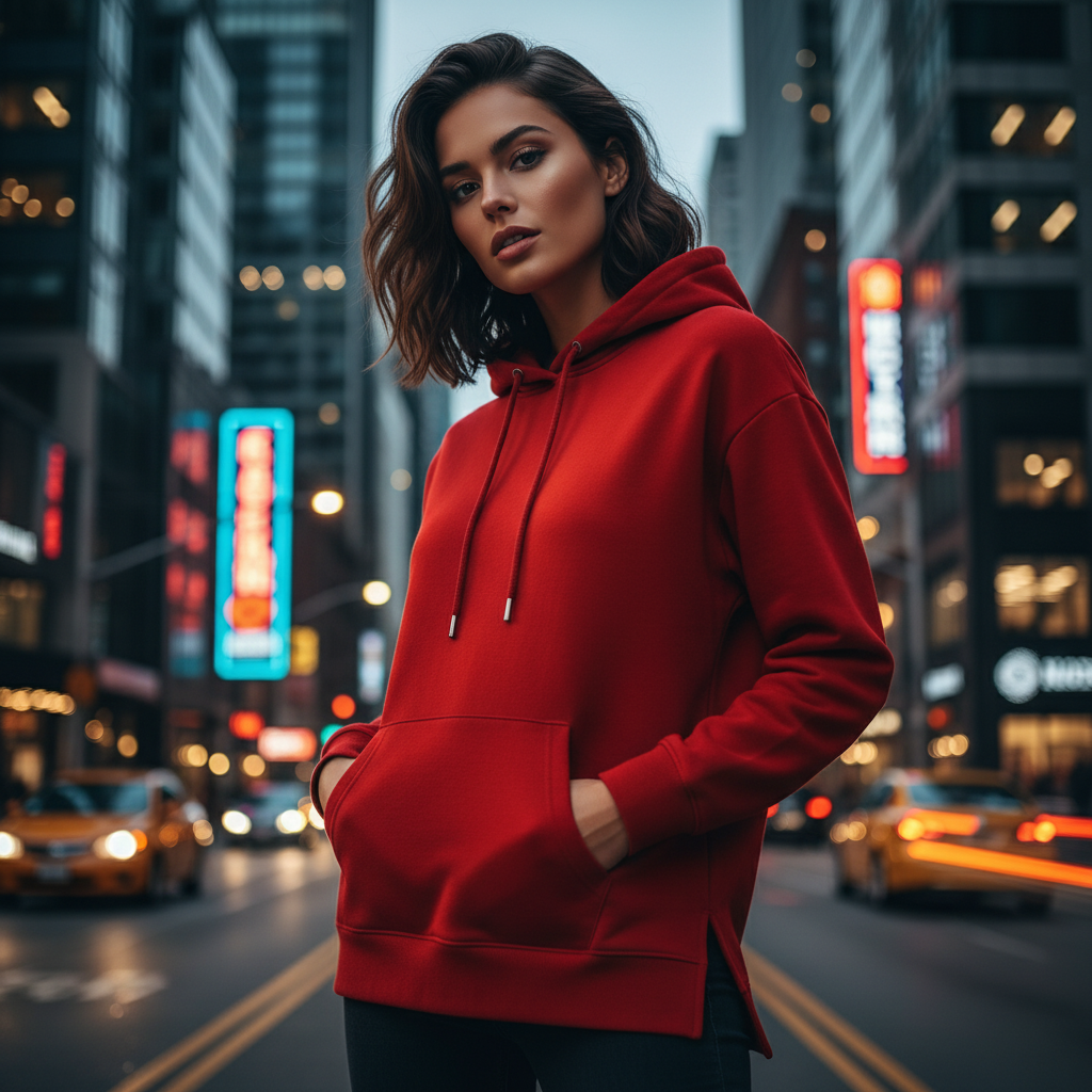 ACTIV BASIC HOODIE SWEATSHIRT - RED