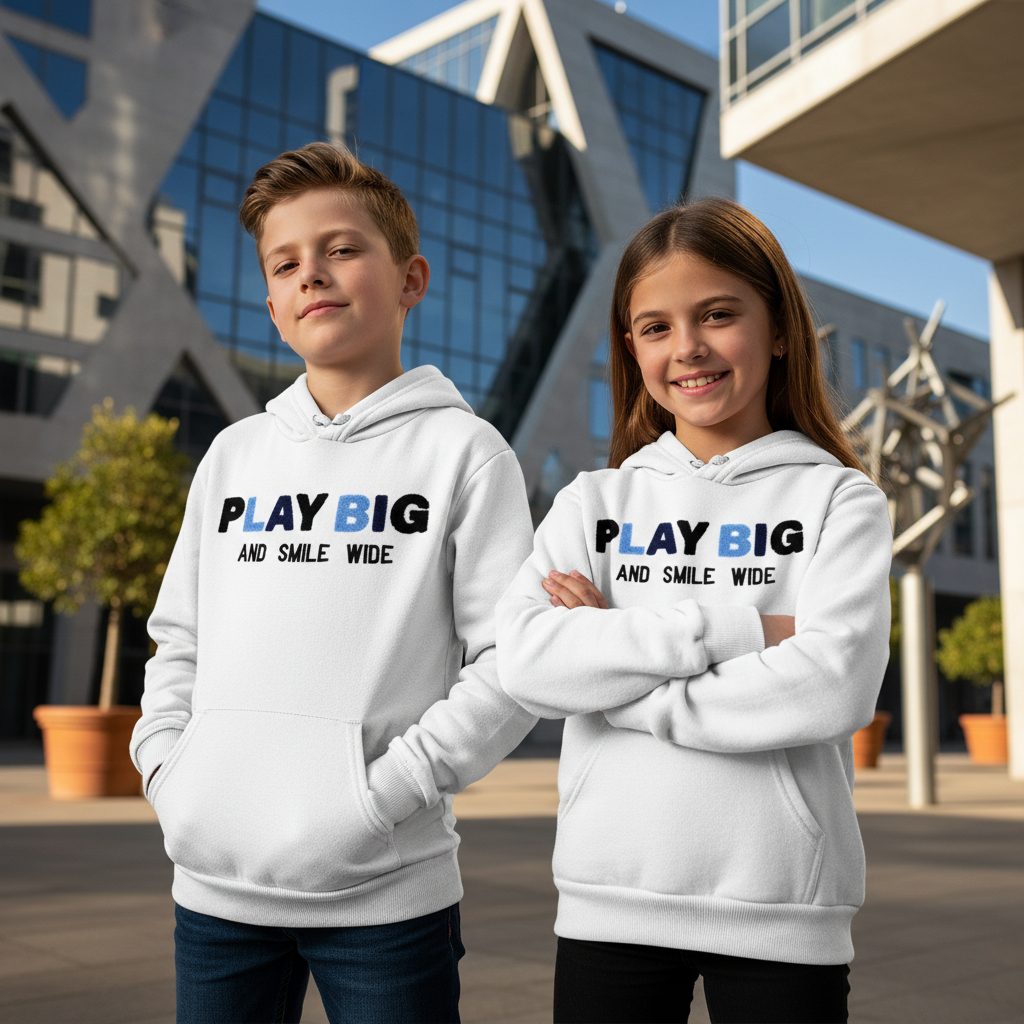 ACTIV EMB HOODIE SWEATSHIRT - WHITE