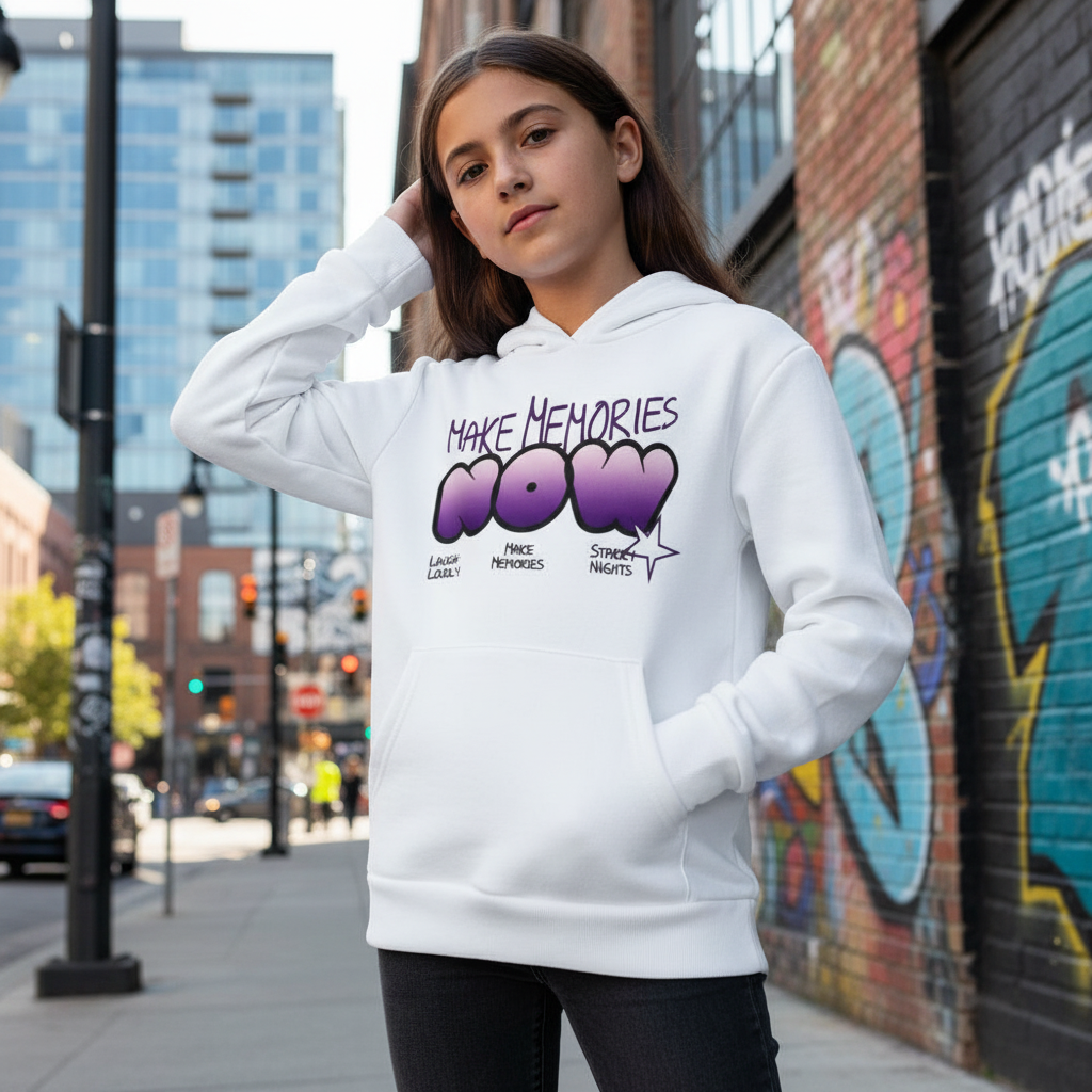 ACTIV GRAPHIC HOODIE SWEATSH - WHITE