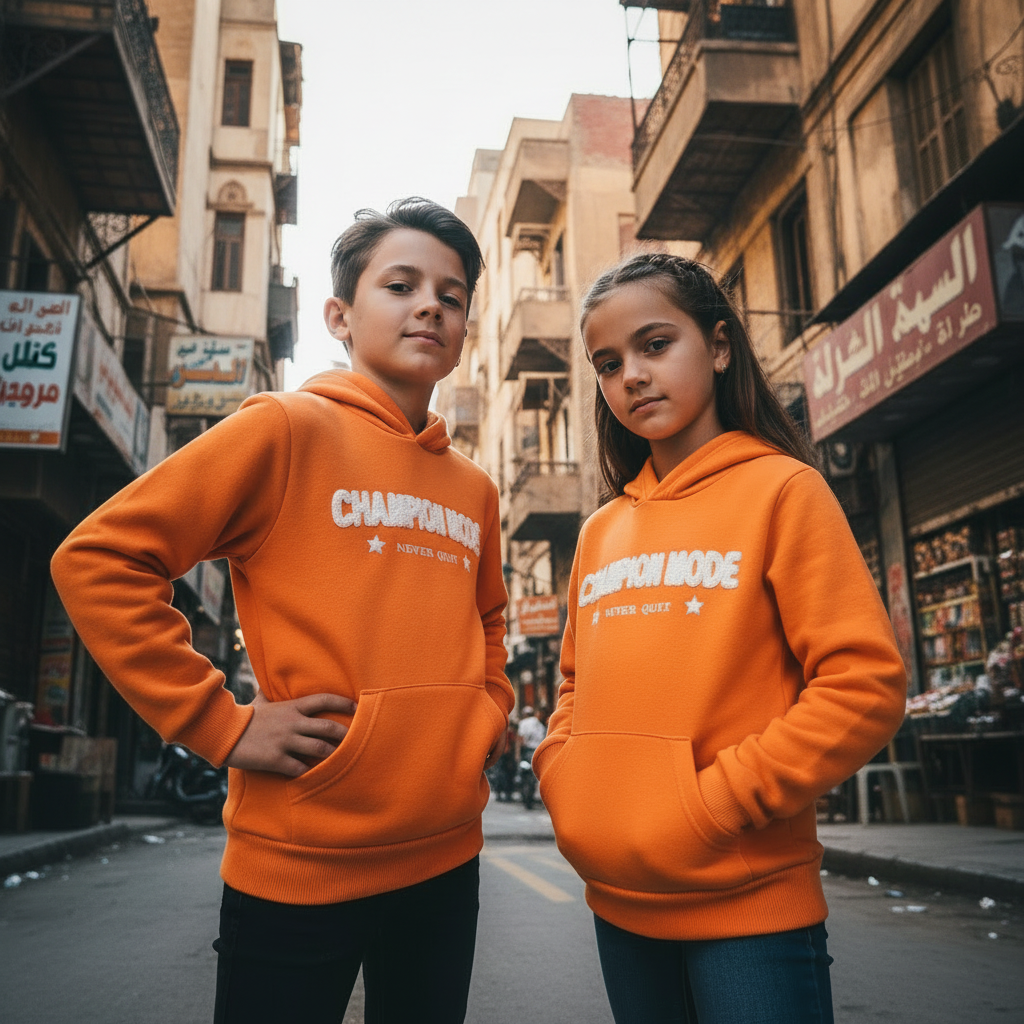 ACTIV EMB HOODIE SWEATSHIRT - CAMEL