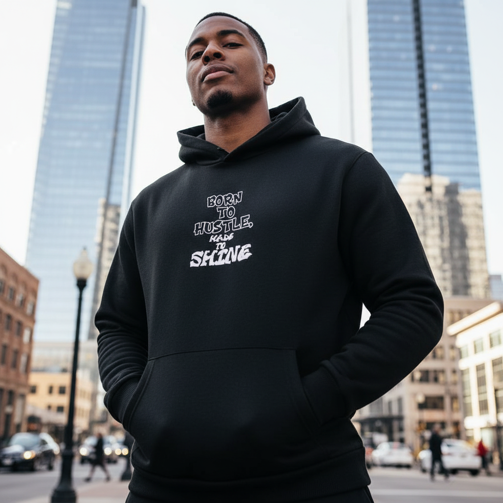 ACTIV GRAPHIC HOODIE SWEATSH - BLACK