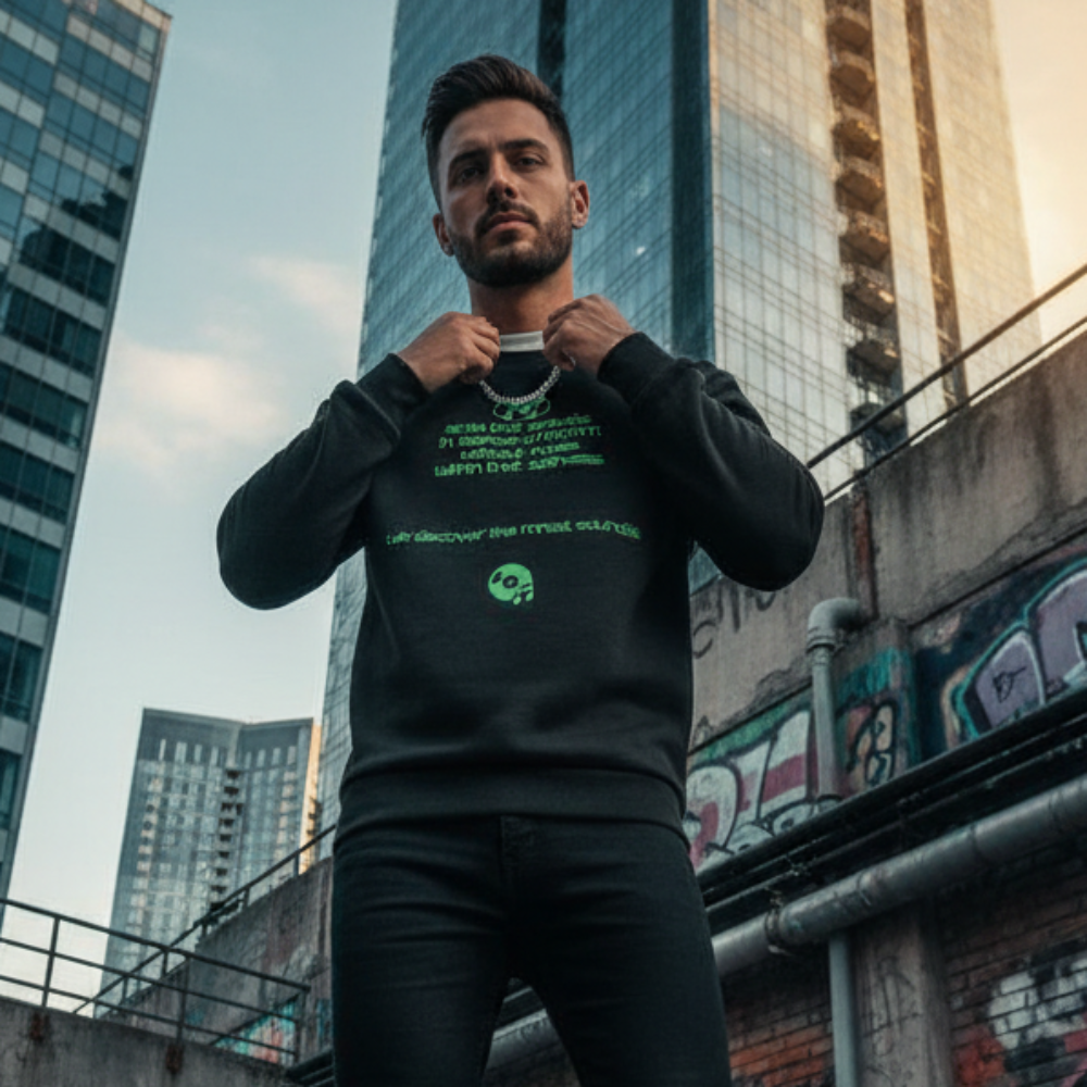 ACTIV GRAPHIC R.NECK SWEATSH - BLACK