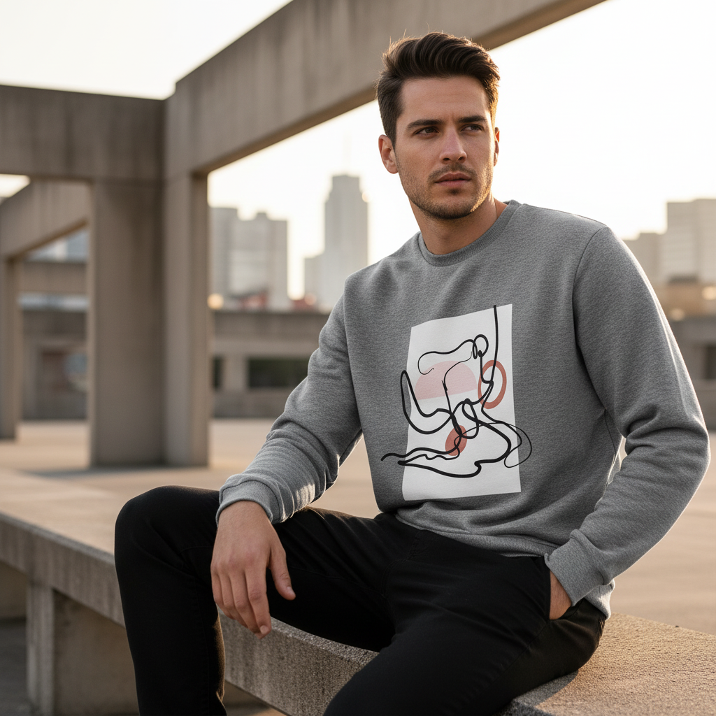 ACTIV GRAPHIC R.NECK SWEATSH - H.GREY