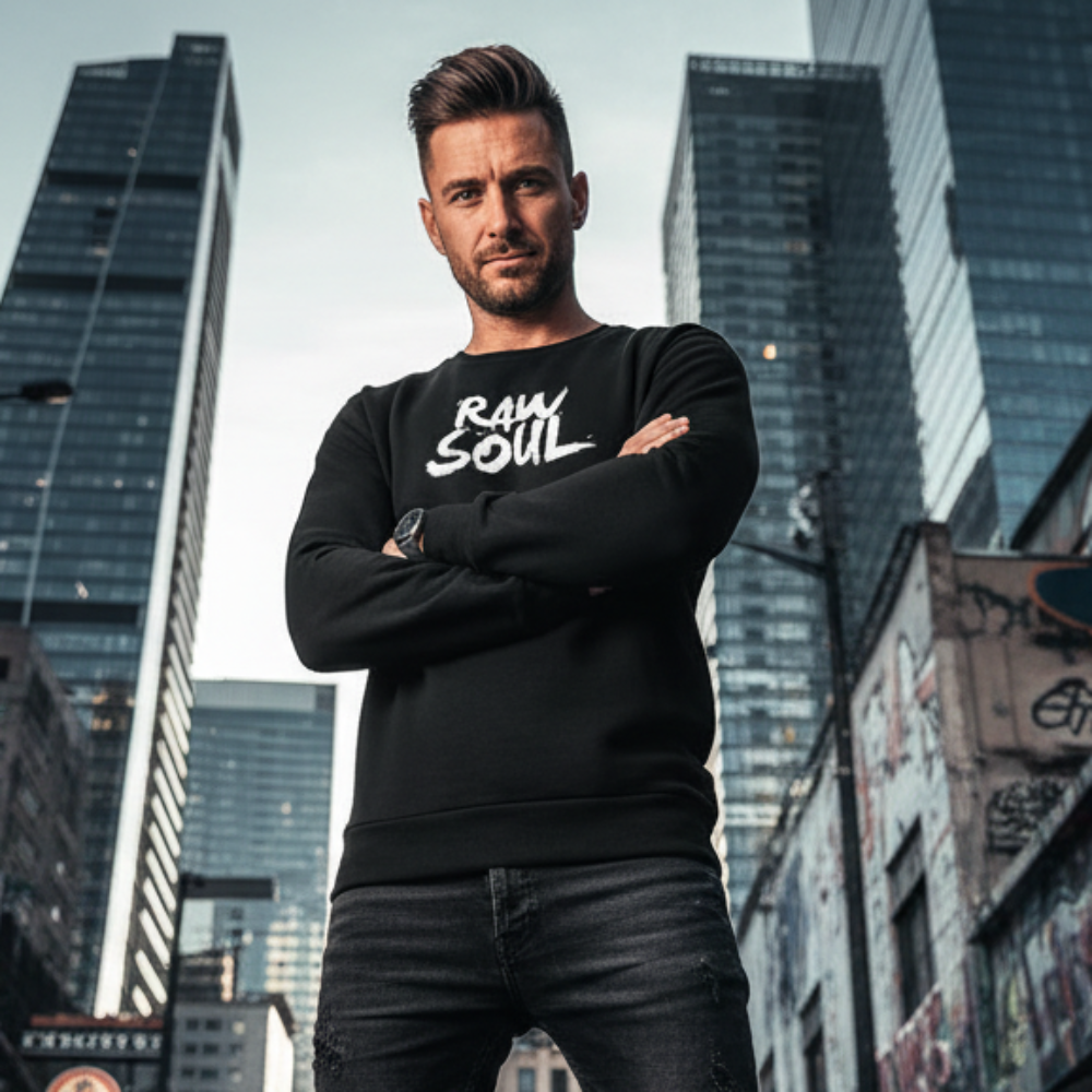 ACTIV GRAPHIC R.NECK SWEATSH - BLACK - Activ Abou Alaa