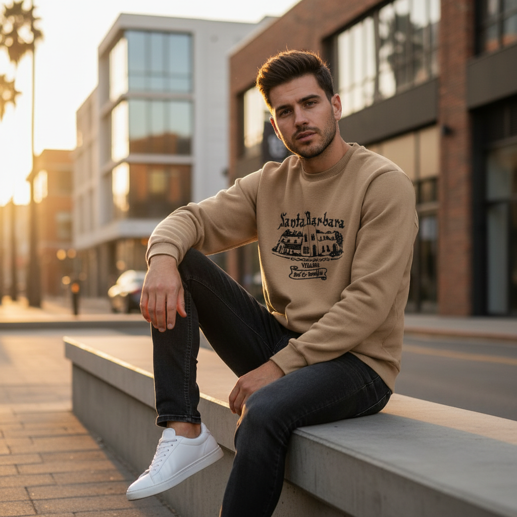 ACTIV GRAPHIC R.NECK SWEATSH - D.BEIGE