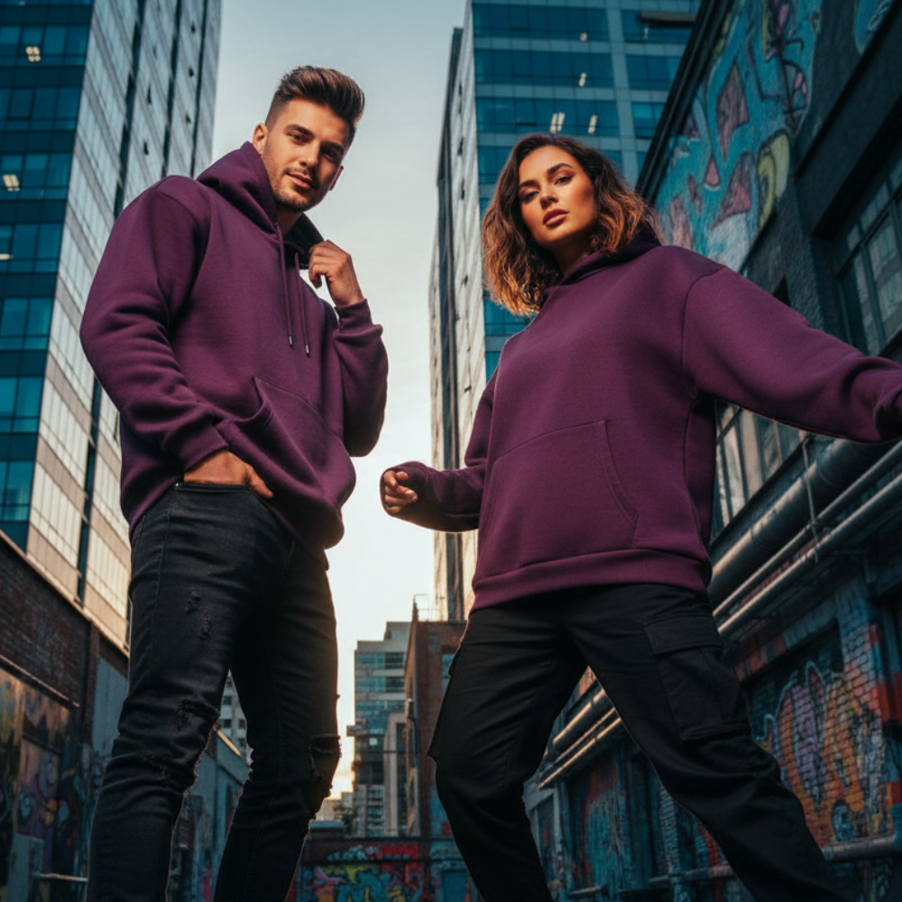 ACTIV BASIC HOODIE SWEATSHIRT - PURPLE