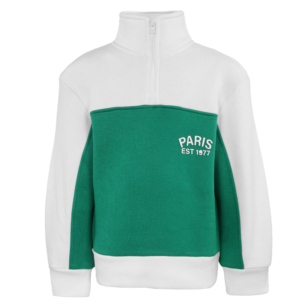 ACTIV CROW H.ZIPPER SWEATSHIRT - OFFWHITE