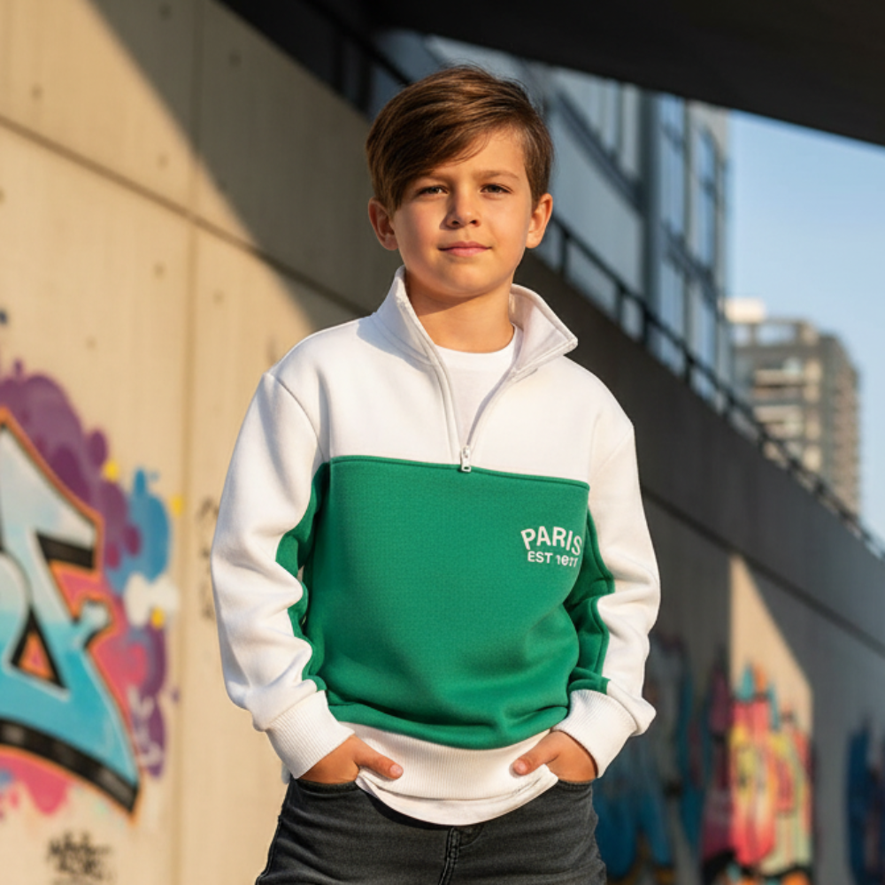 ACTIV CROW H.ZIPPER SWEATSHIRT - OFFWHITE - Activ Abou Alaa