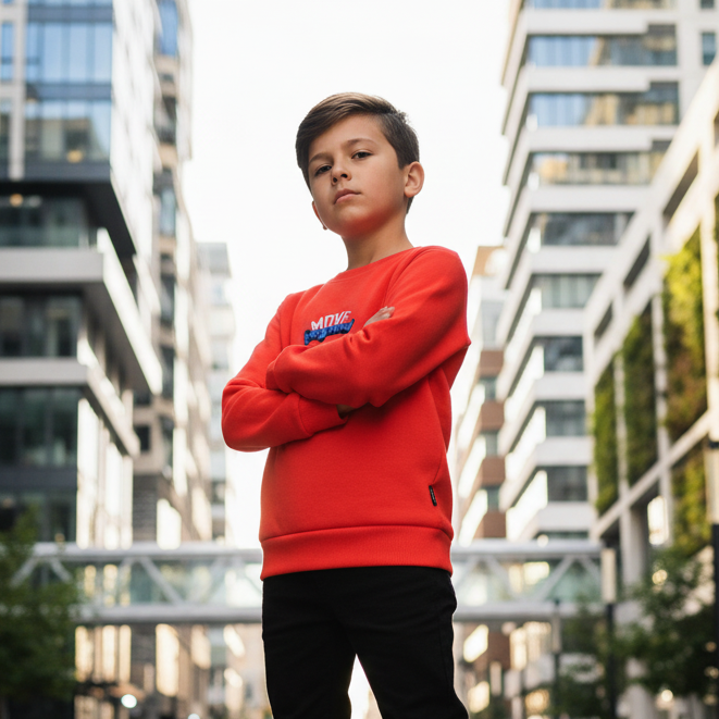 ACTIV GRAPHIC R.NECK SWEATSH - RED