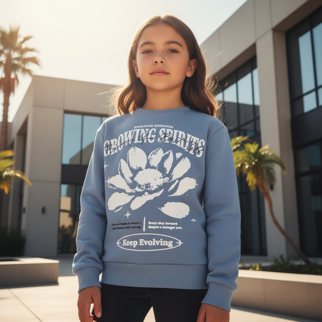 ACTIV GRAPHIC R.NECK SWEATSH - ICEBLUE