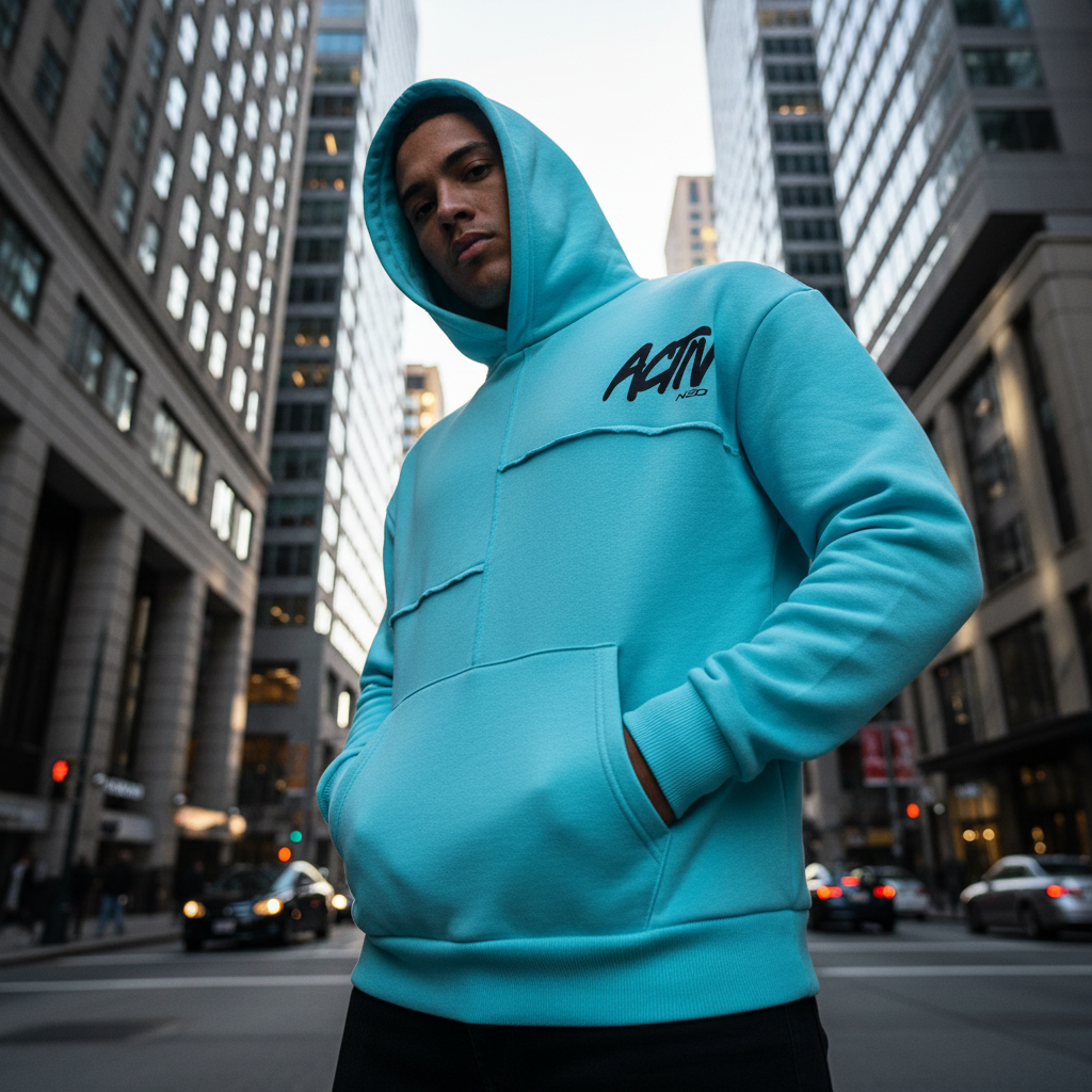 ACTIV CROW HOODIE SWEATSHIRT - SKYBLUE - Activ Abou Alaa
