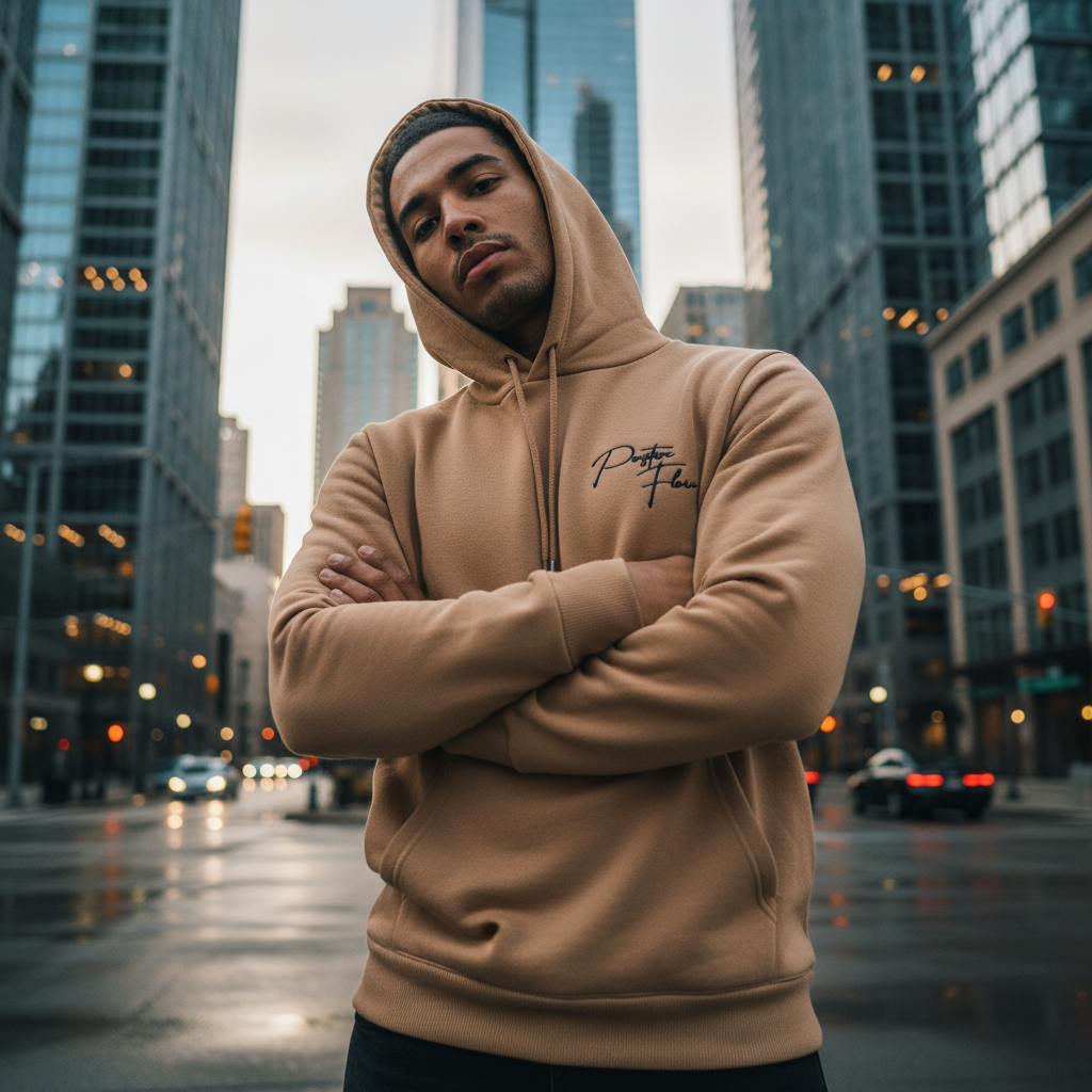 ACTIV GRAPHIC HOODIE SWEATSH - D.BEIGE