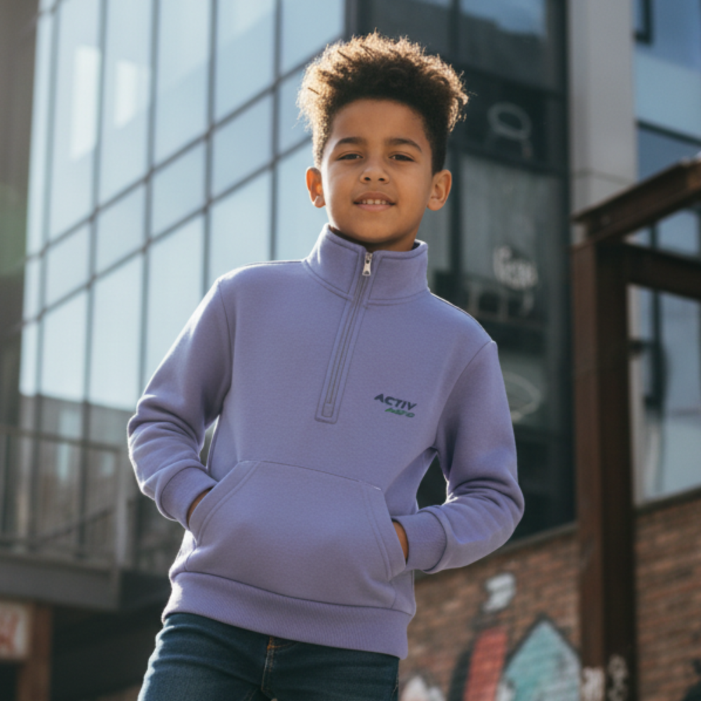 ACTIV BASIC H.ZIPPER SWEATSH - ICEBLUE - Activ Abou Alaa