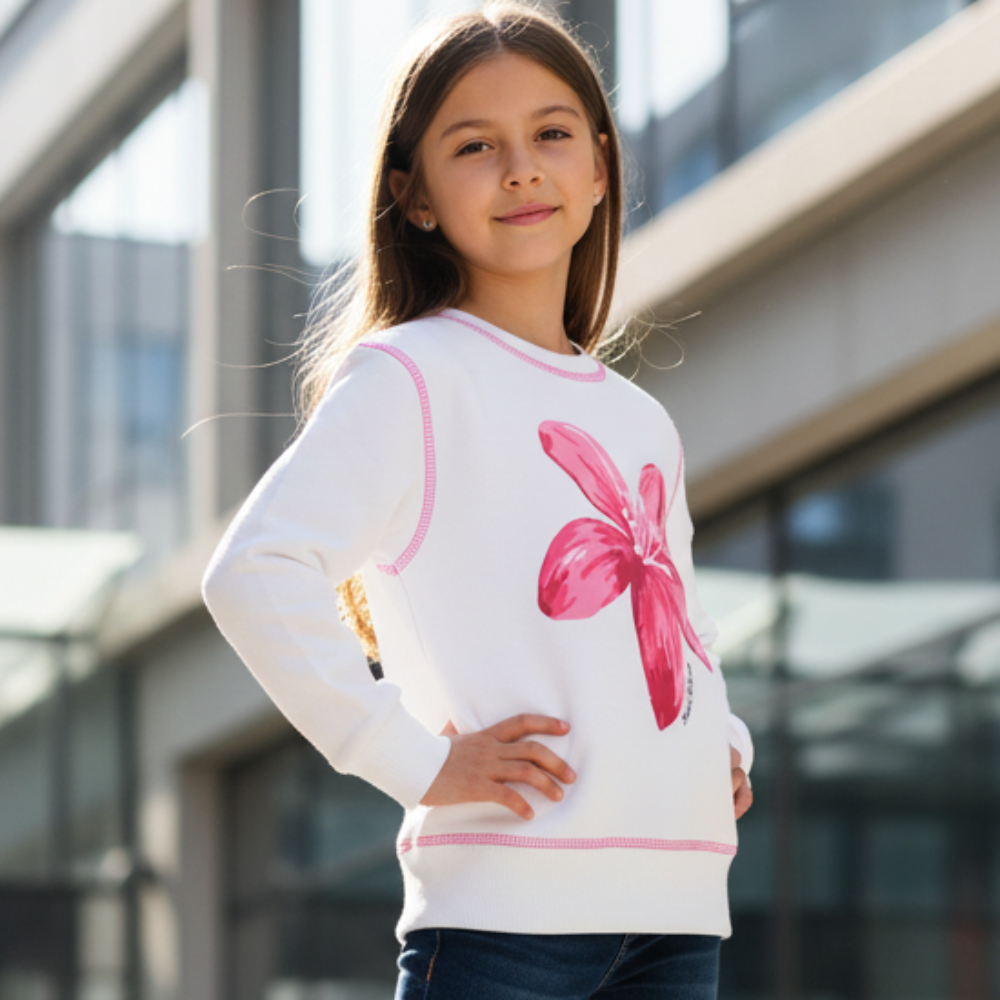 ACTIV GRAPHIC R.NECK SWEATSH - WHITE