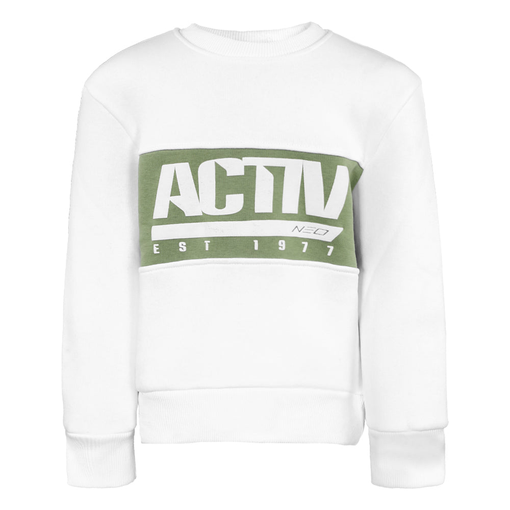ACTIV CROW R.NECK SWEATSH - WHITE
