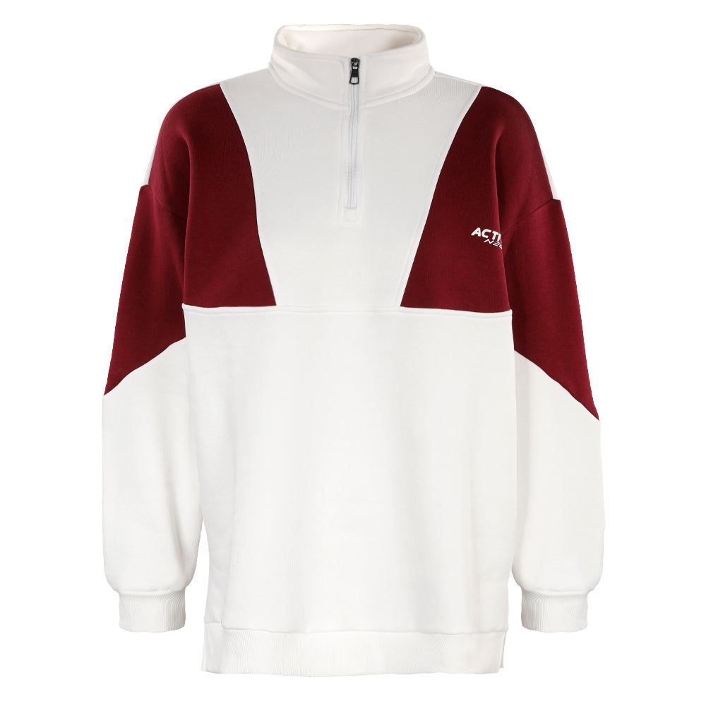 ACTIV CROW H.ZIPPER SWEATSHIRT - OFFWHITE