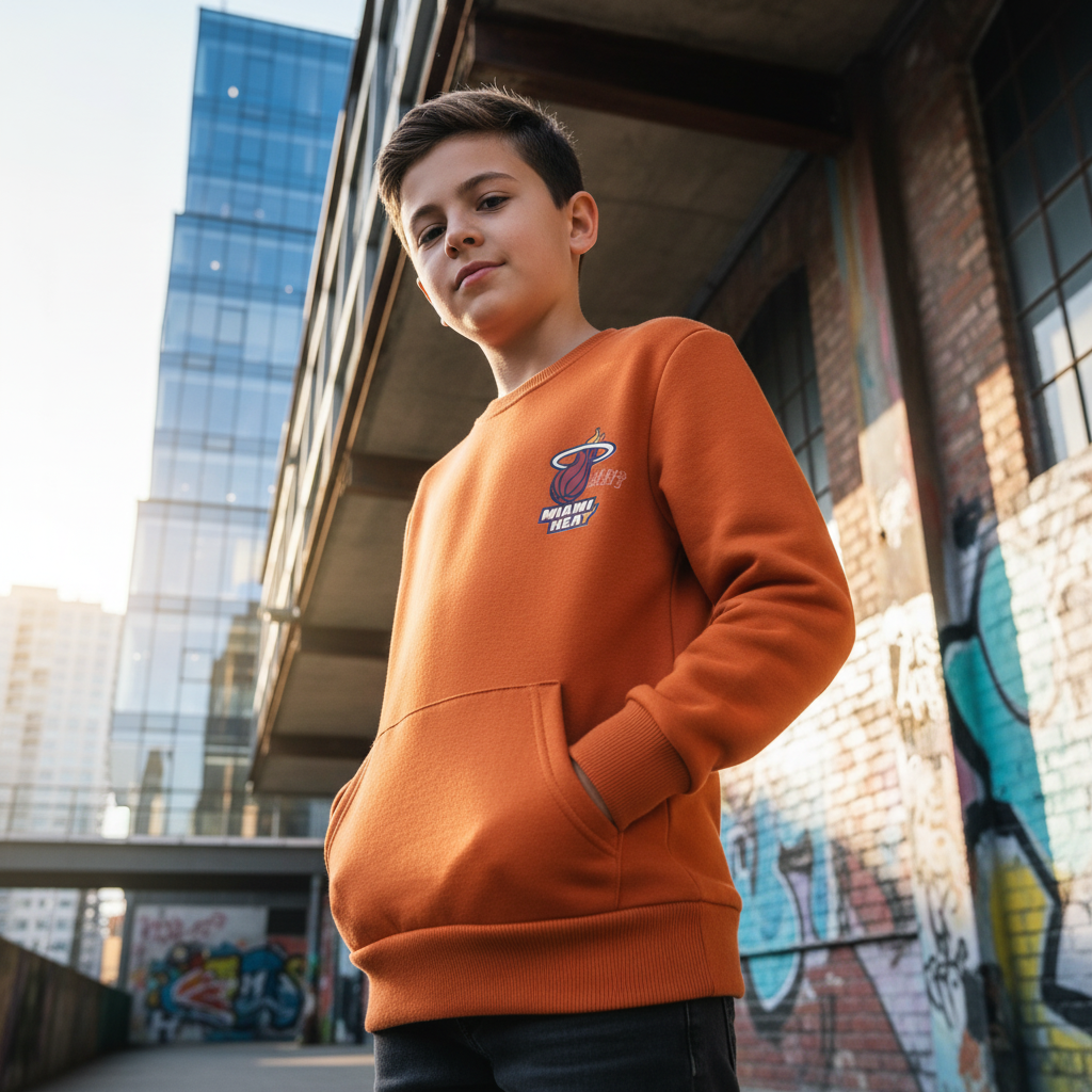 ACTIV GRAPHIC R.NECK SWEATSH - CAMEL