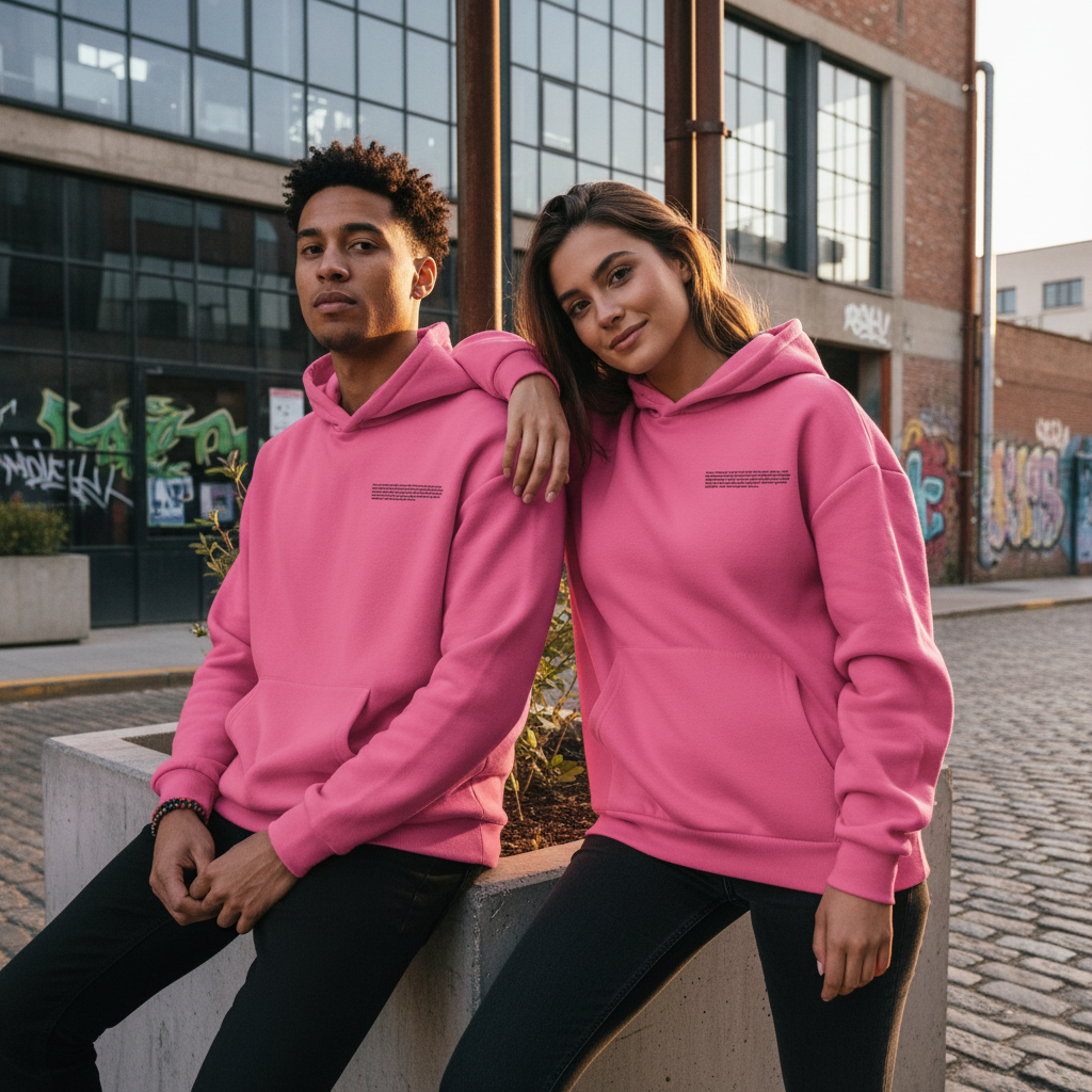ACTIV PRINT HOODIE SWEATSHIRT - FUCHSIA