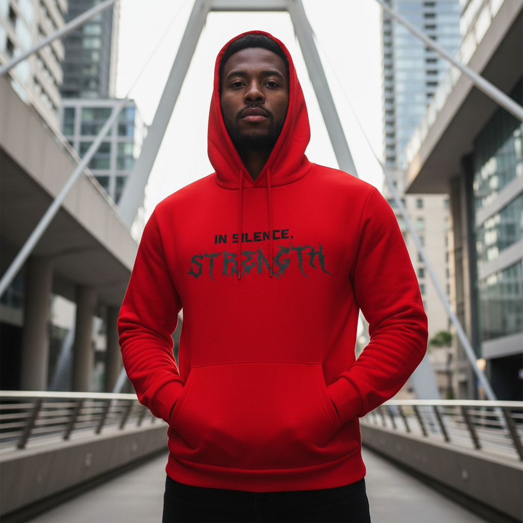 ACTIV EMB HOODIE SWEATSHIRT - RED
