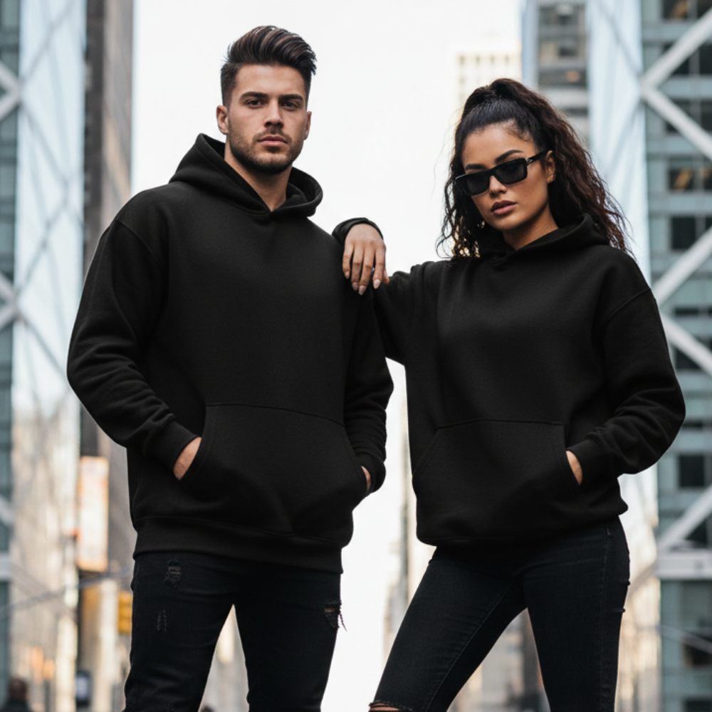 ACTIV BASIC HOODIE SWEATSHIRT - BLACK