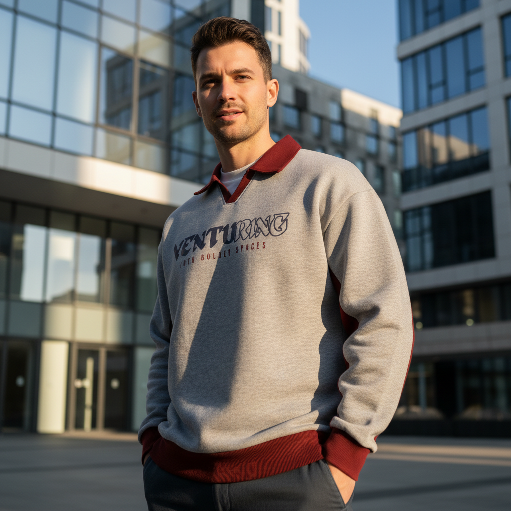 ACTIV CROW V.NECK SWEATSHIRT - H.GREY