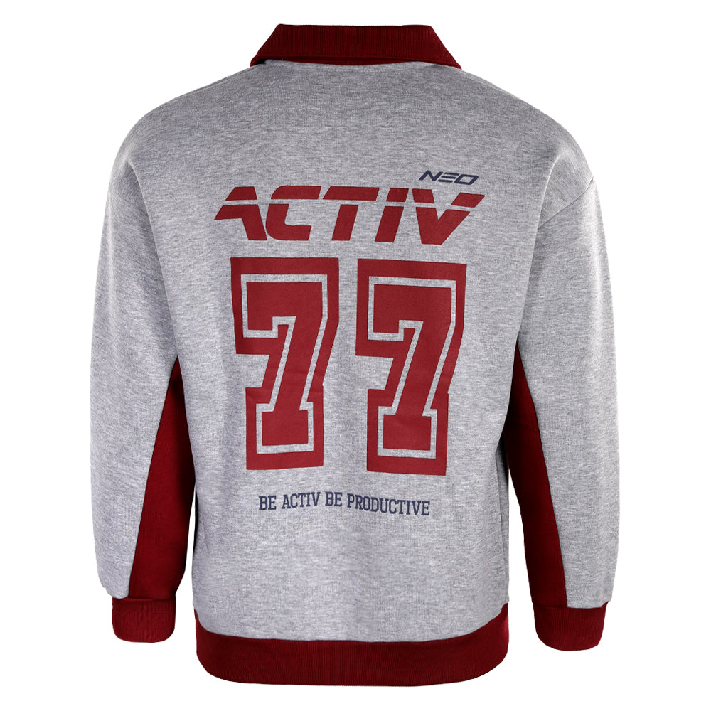 ACTIV CROW V.NECK SWEATSHIRT - H.GREY