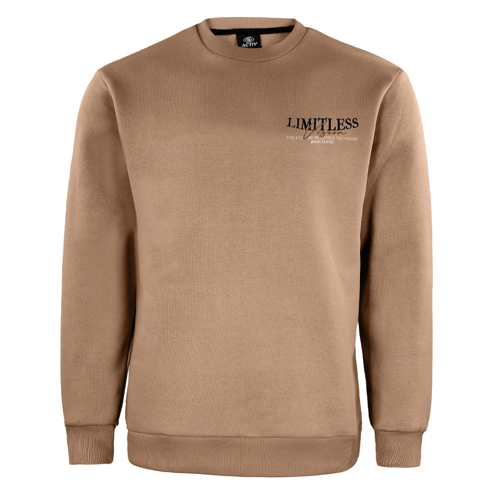 ACTIV EMB R.NECK SWEATSHIRT - D.BEIGE