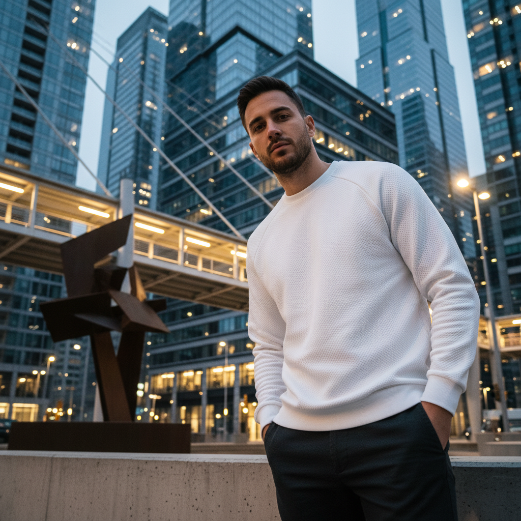 ACTIV BASIC R.NECK SWEATSHIRT - WHITE - Activ Abou Alaa