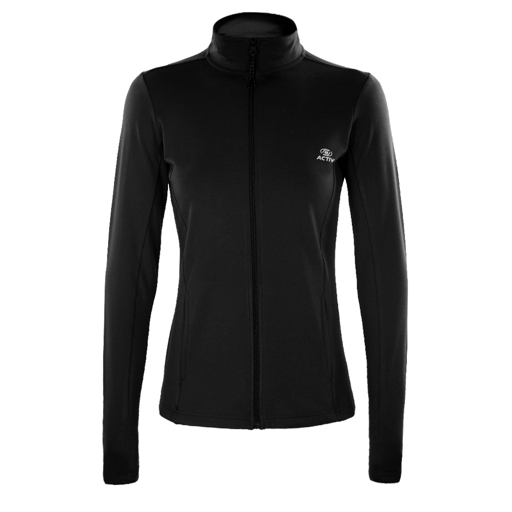 ACTIV PRINT ZIPPER TRACKTOP - BLACK