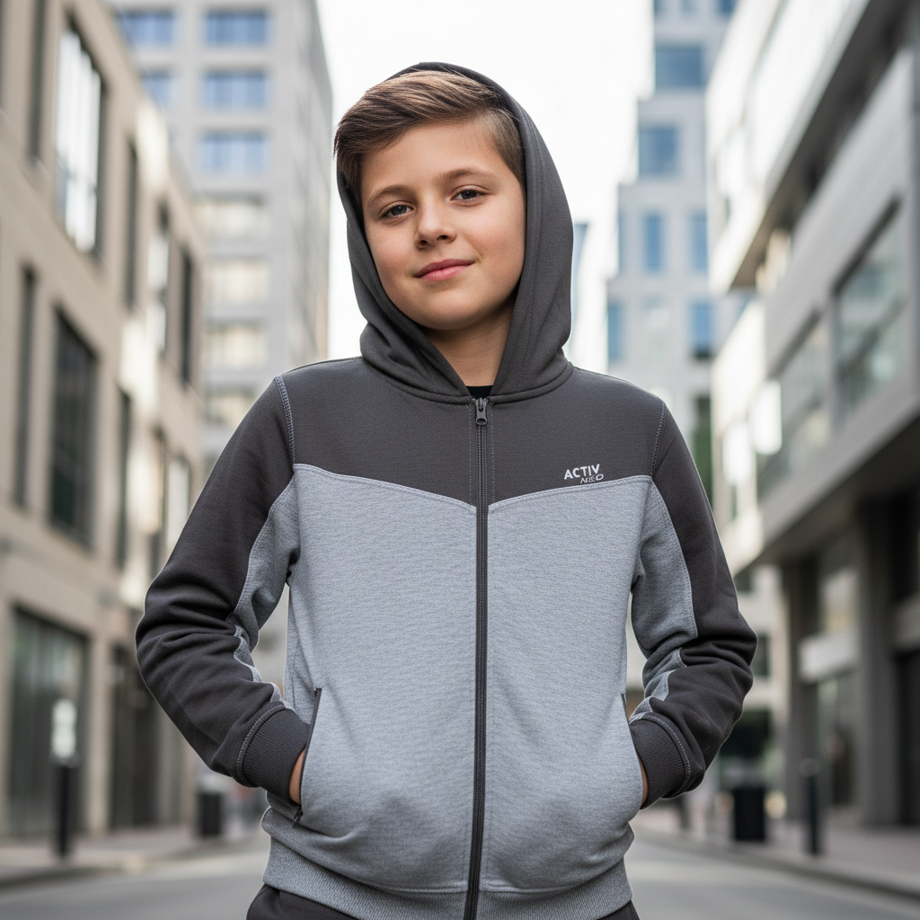 ACTIV CROW ZIPPER TRACKTOP - D.GREY