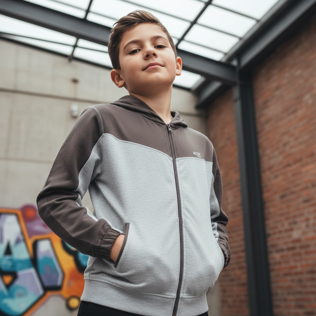 ACTIV CROW ZIPPER TRACKTOP - D.GREY