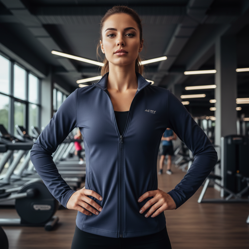 ACTIV BASIC ZIPPER TRACKTOP - NAVY