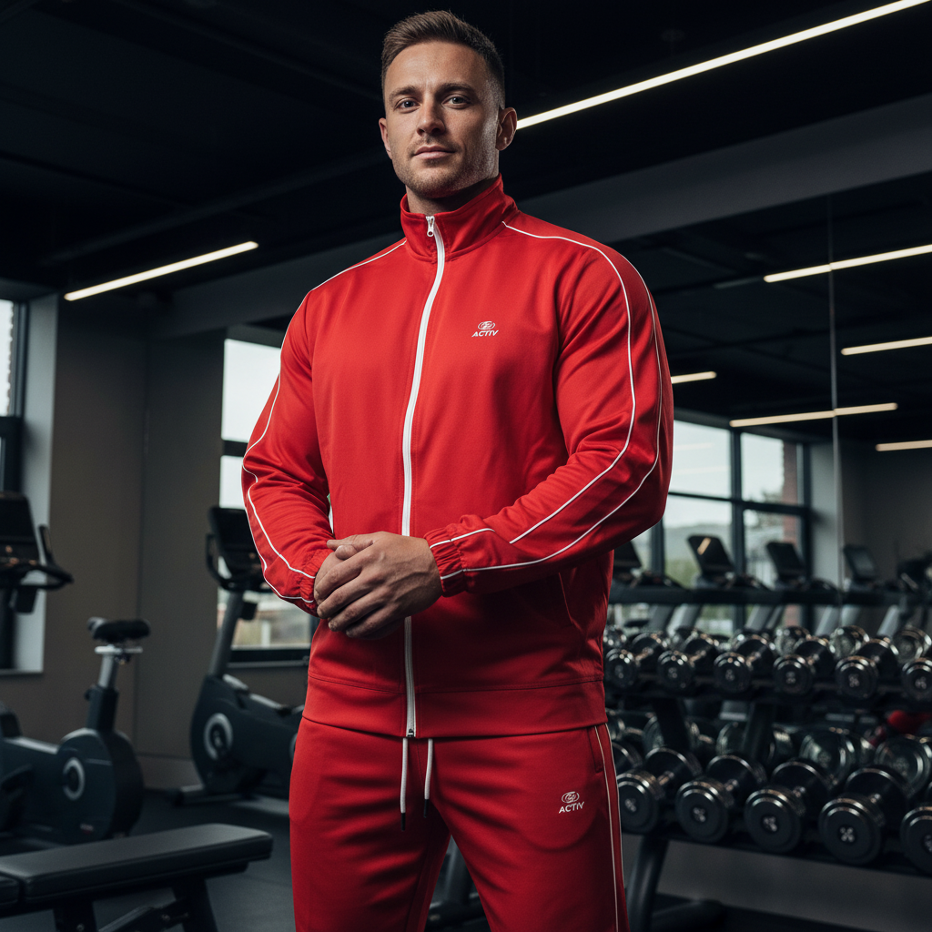 ACTIV BASIC ZIPPER TRACKSUIT - RED