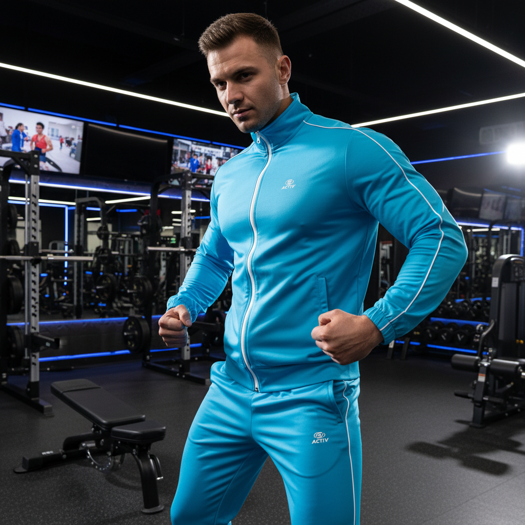 ACTIV BASIC ZIPPER TRACKSUIT - TURQUOIS