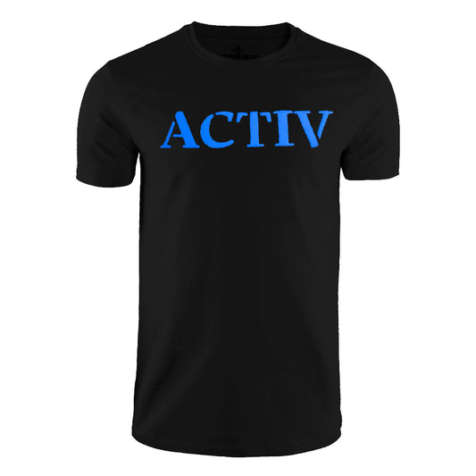 ACTIV PRINT R.NECK T-SHIRT - BLACK