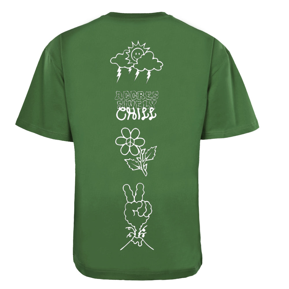 ACTIV GRAPHIC R.NECK OVRSIZE T-SHIRT - D.OLIVE